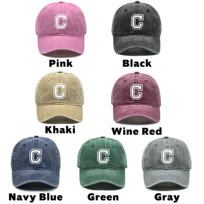 Initial Letter A-Z Print Baseball Cap For Men Women