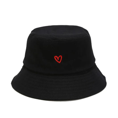 Love Embroidery Cotton Bucket Hat For Men And Women Beach