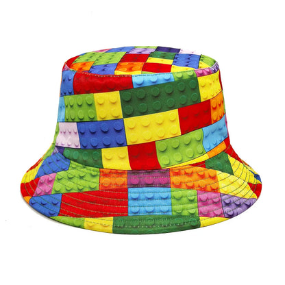 Fashion Blocks Pattern Panama Bucket Hats