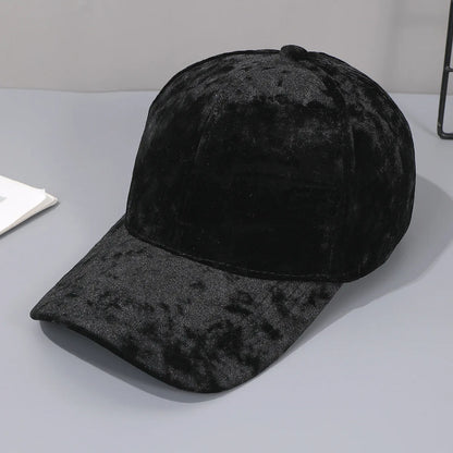 Autumn Winter Velvet Baseball Cap - Unisex Curved Brim Casual Hat