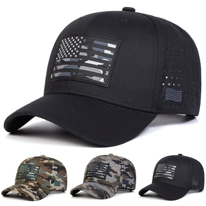 Fashion Patch American Flag Breathable Mesh Baseball Cap