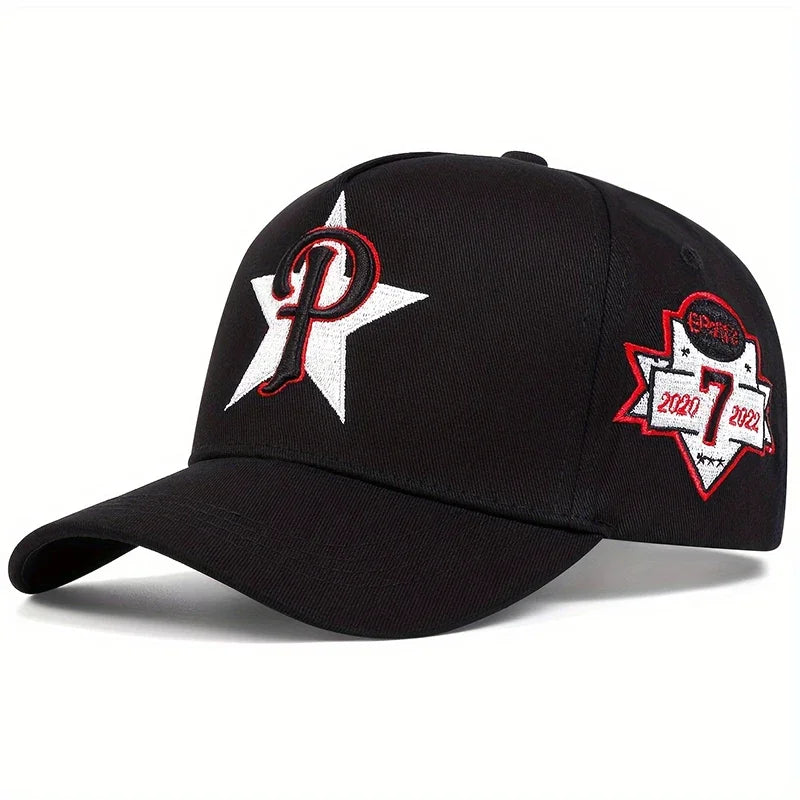 Unisex P letter Embroidery Baseball Caps Sunscreen Hat Sports Cap