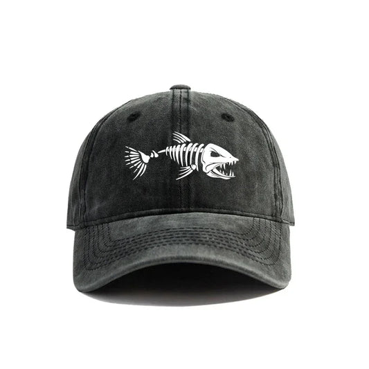 Fishbone Baseball Cap Summer Distressed Dad Hats Men