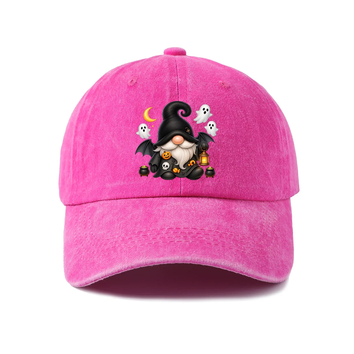 Vintage Washed Witch Gnome Ghost Graphic Baseball Cap