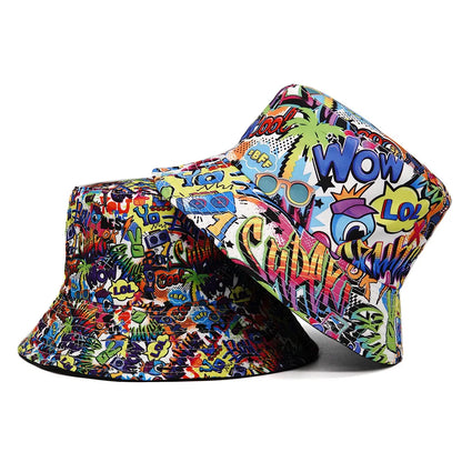 New Fashion Graffiti Sunscreen Bucket Hats