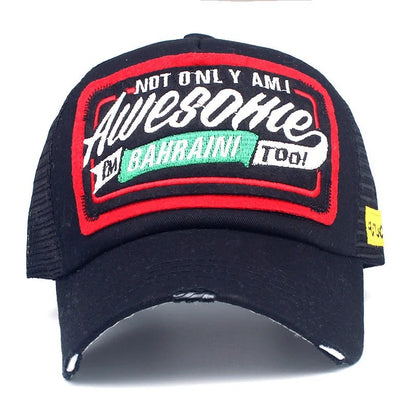 New Mesh Embroidery Letter Awesome Baseball Cap