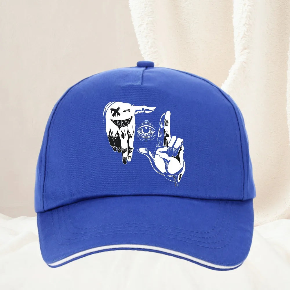 Cartoon Gesture Eye Personalized Pattern Printed Baseball Cap