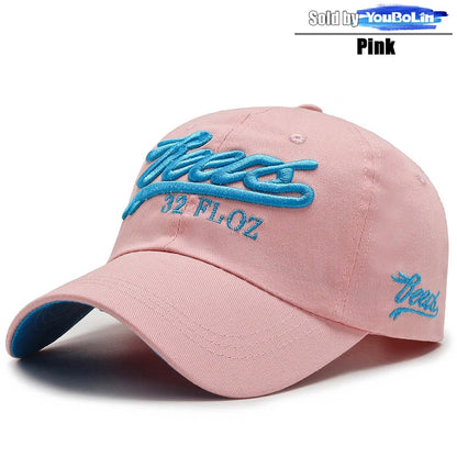 Letters 3D Embroidery Cotton Adjustable Baseball Cap