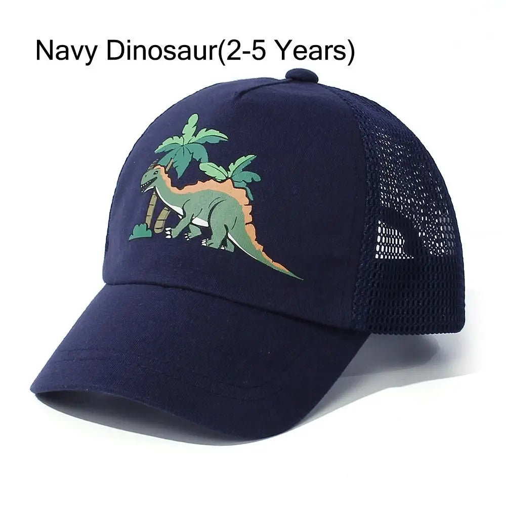 Adjustable Baseball Hat Dinosaur Printed Quick Drying Mesh Baseball Hat