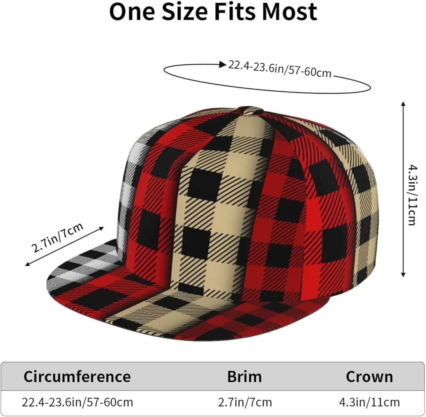 Plaid Adult Men's Snapback Cap Hat Tennis Cap Running Cap Hip Hop