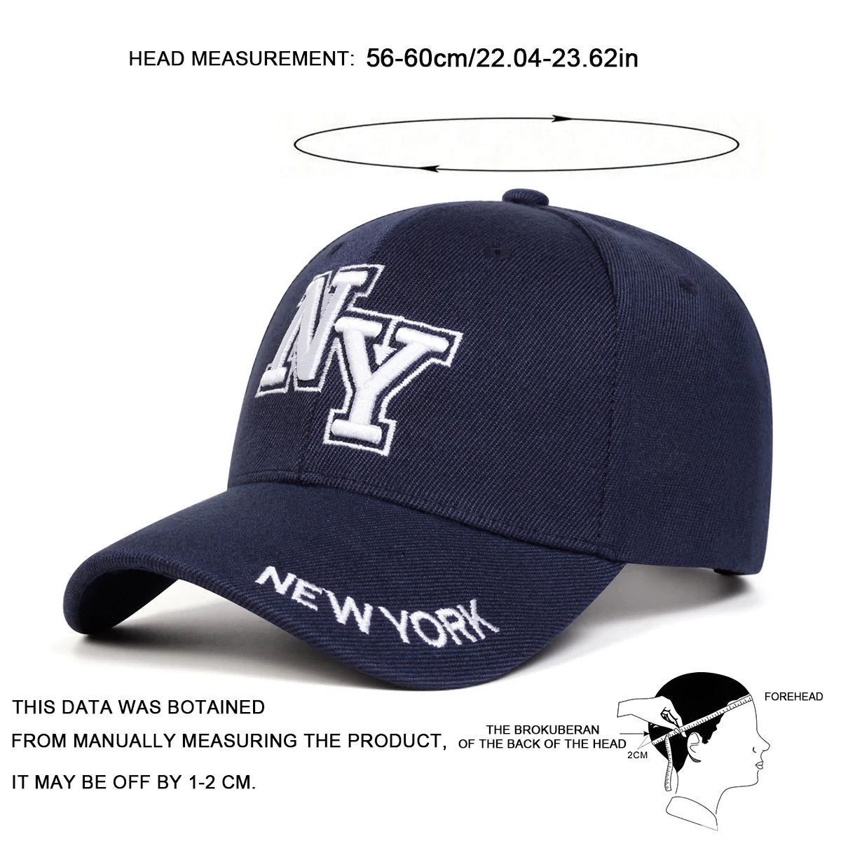 Unisex NY Letter Embroidery Baseball Caps Spring and Autumn