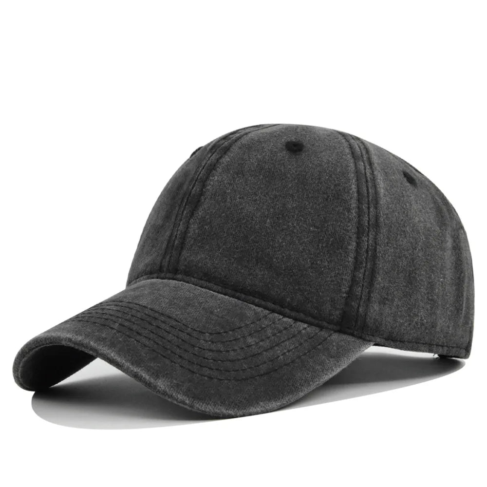 Retro Washed Cotton Baseball Cap Men
