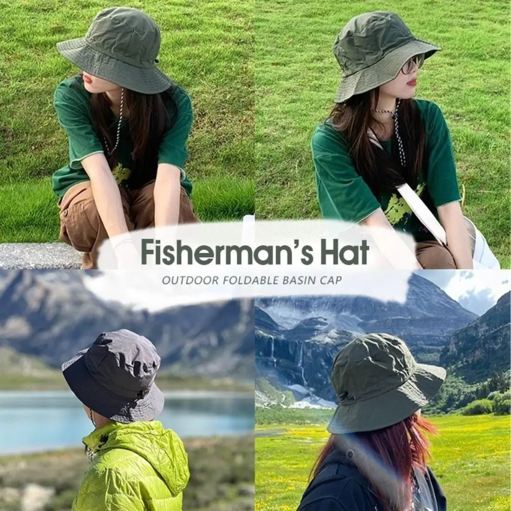 Anti-UV Summer Sun Protection Waterproof Bucket Hat Camping Hiking Cap
