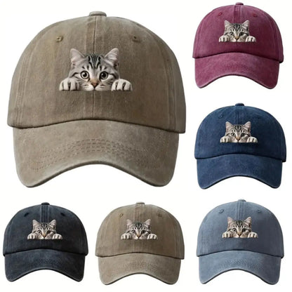 Trend Embroidery Cat Baseball Cap Cool Cat Hat