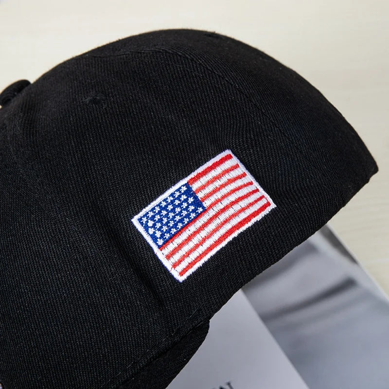 Unisex Gothic Letter American Flag HipHop Hats Outdoor