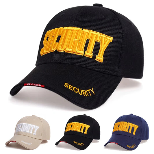 Unisex Security Letter Embroidery Baseball Caps