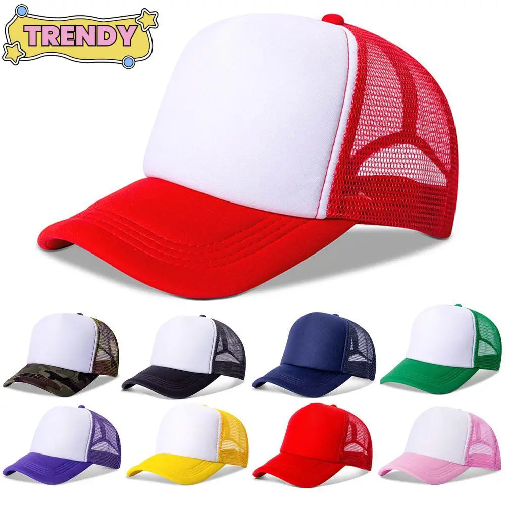 Unisex Plain Baseball Cap Fashion Adjustable Trucker Baseball Cap Men Women