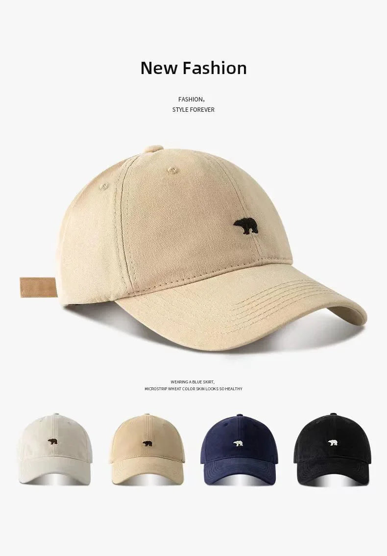 Polar Bear Embroidery Sun Hat Cotton Baseball Cap