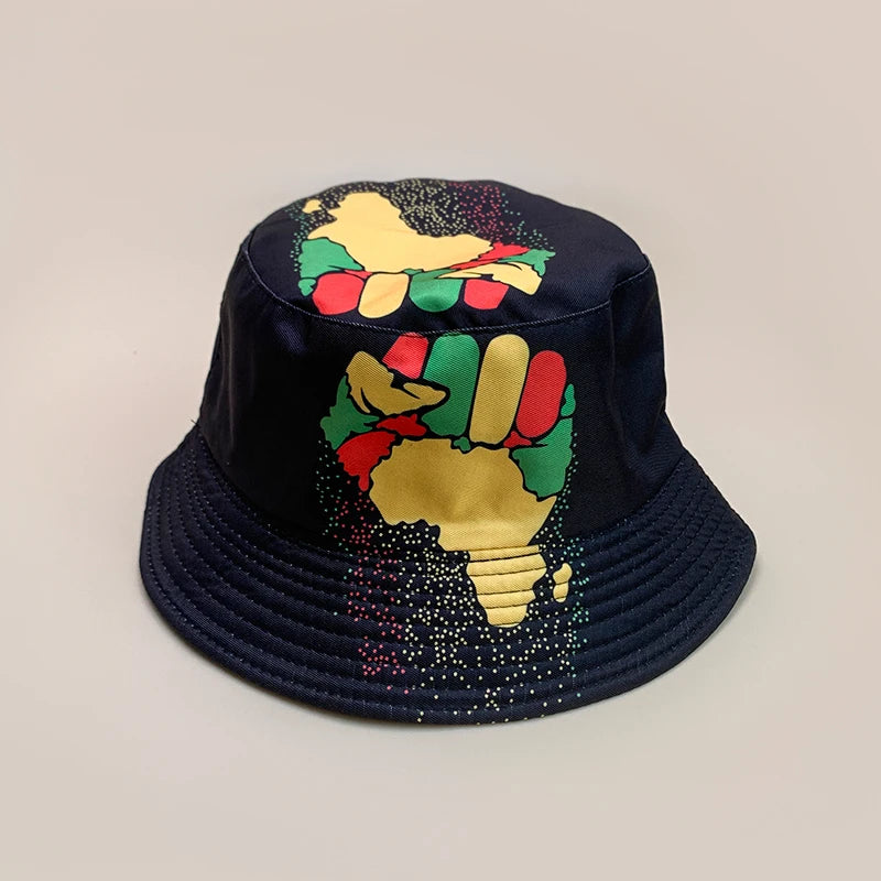 Print Lion Graffiti Letter Bucket Hats New Unisex Fisherman Caps
