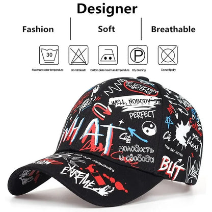 Men's And Women's Spring And Autumn Korean Graffiti Letter Printed Baseball Caps