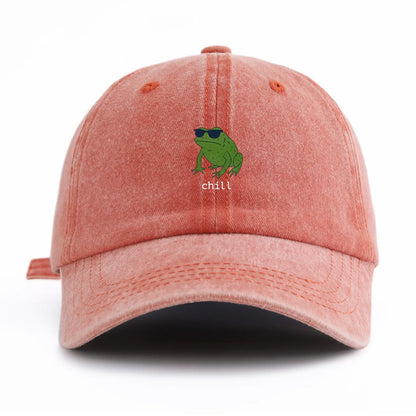 Chill Print Washed Baseball Cap For Adults
