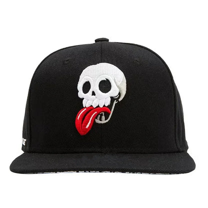 Unisex Skeleton Embroidery Hip-hop Hats Snapback Baseball Caps