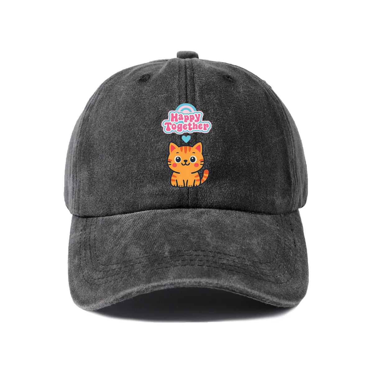 Happy Together Orange Cat Baseball Cap