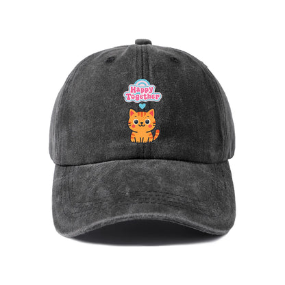Happy Together Orange Cat Baseball Cap