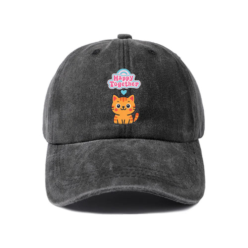 Happy Together Orange Cat Baseball Cap