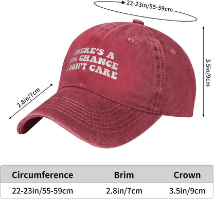 There's A 99% Chance I Don't Care Hat (3) Baseball Cap For Women Men