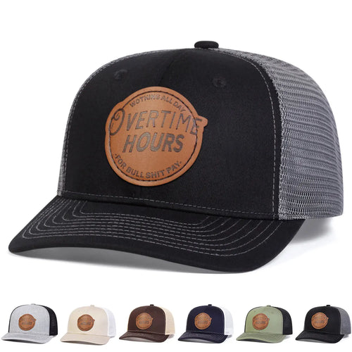 Unisex VERTIME HOURS Leather Label Baseball Net Caps