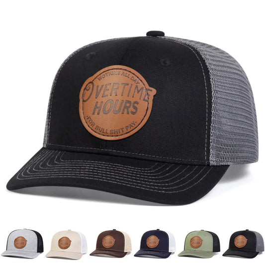 Unisex VERTIME HOURS Leather Label Baseball Net Caps