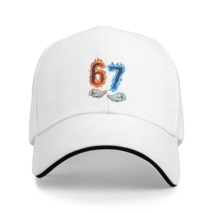 I was 6 Now I'm 7 Meme Hands 7th Birthday Flames Fire Baseball Cap