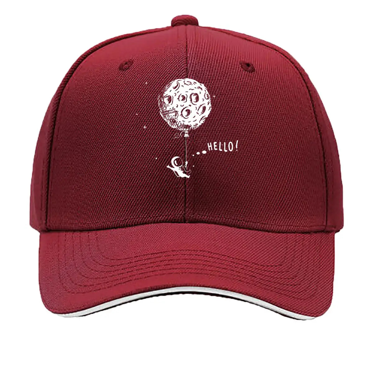 Space Themed Astronaut Moon Balloon Hello Sandwich Baseball Cap
