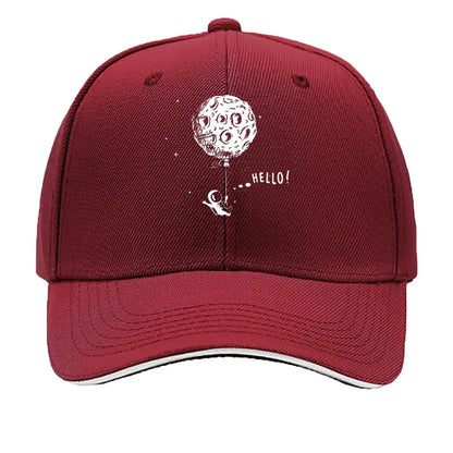 Space Themed Astronaut Moon Balloon Hello Sandwich Baseball Cap