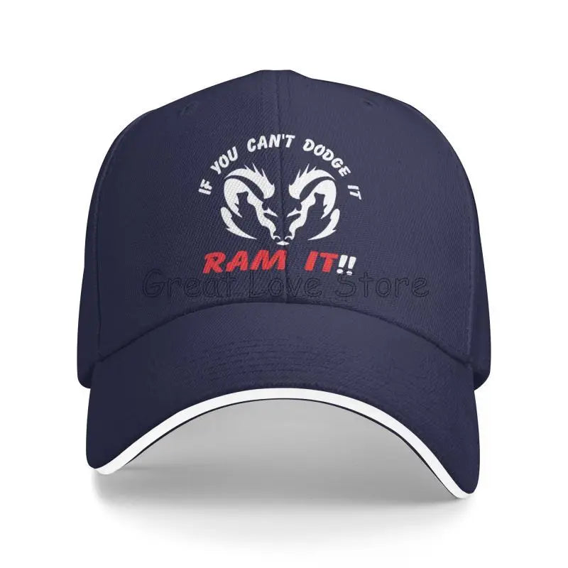 If You Can`T Dodge It Ram It Print Sandwich Baseball Cap