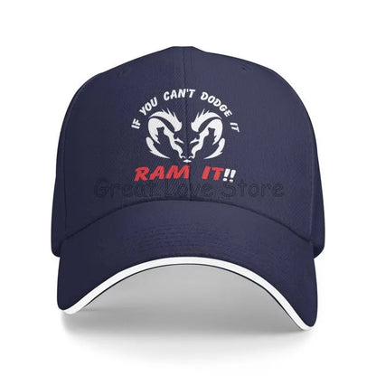 If You Can`T Dodge It Ram It Print Sandwich Baseball Cap