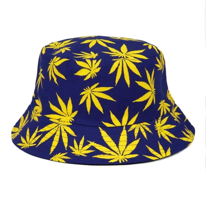 Unisex Bucket Hat Summer/Summer Bucket Hats Weed Print Fisherman