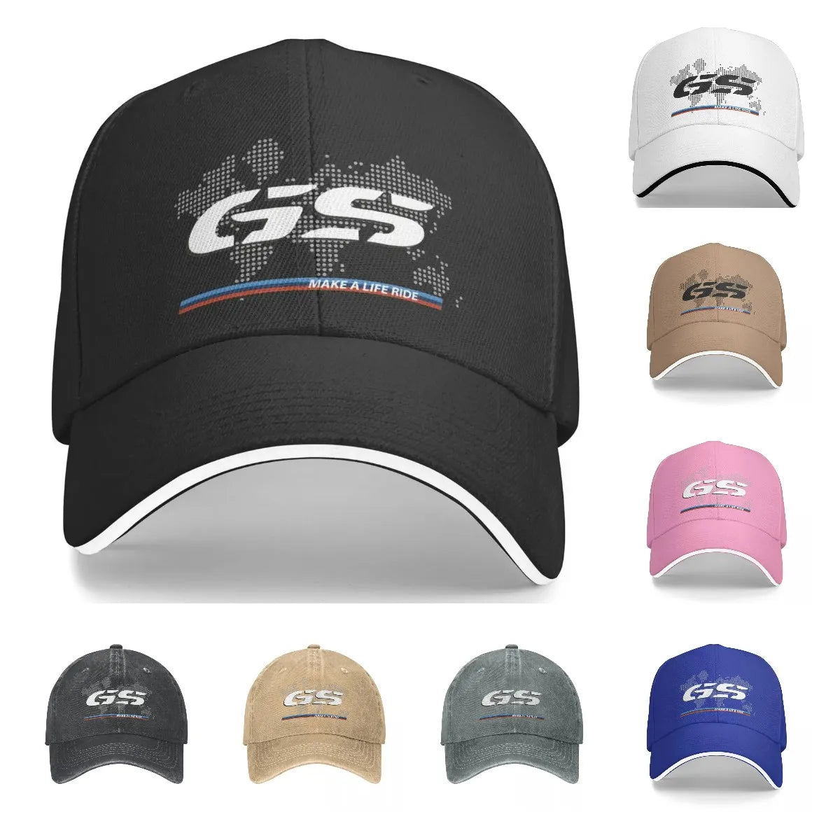 Motorcycle GS World Map Racing Baseball Cap