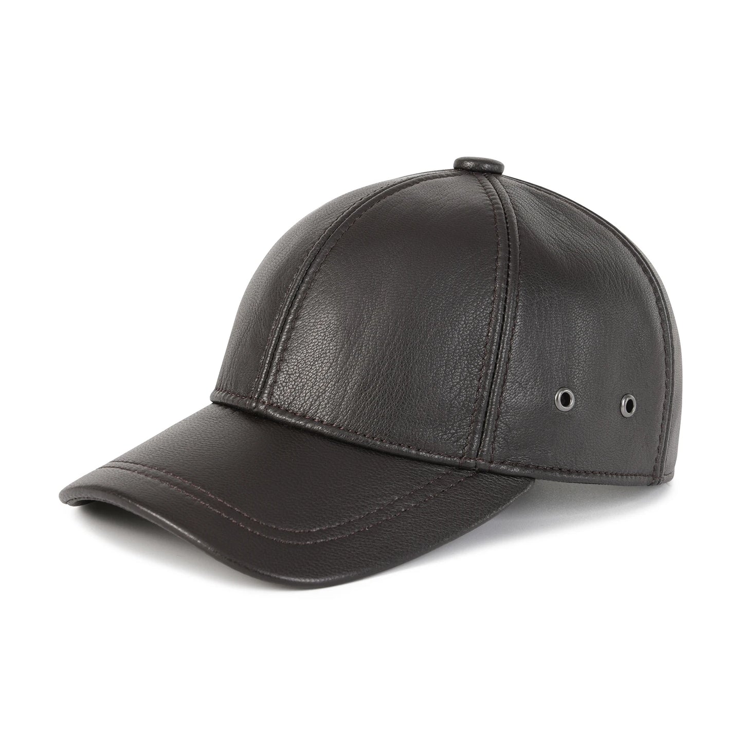 FEINION Men's Baseball Cap Winter Driving Hunting Fishing Hat Genuine Leather Ivy Fashion Beret Flat Cap.