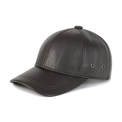 FEINION Men's Baseball Cap Winter Driving Hunting Fishing Hat Genuine Leather Ivy Fashion Beret Flat Cap.
