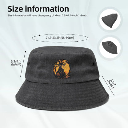 Teen Washed Denim Bucket Hat Anime Naruto
