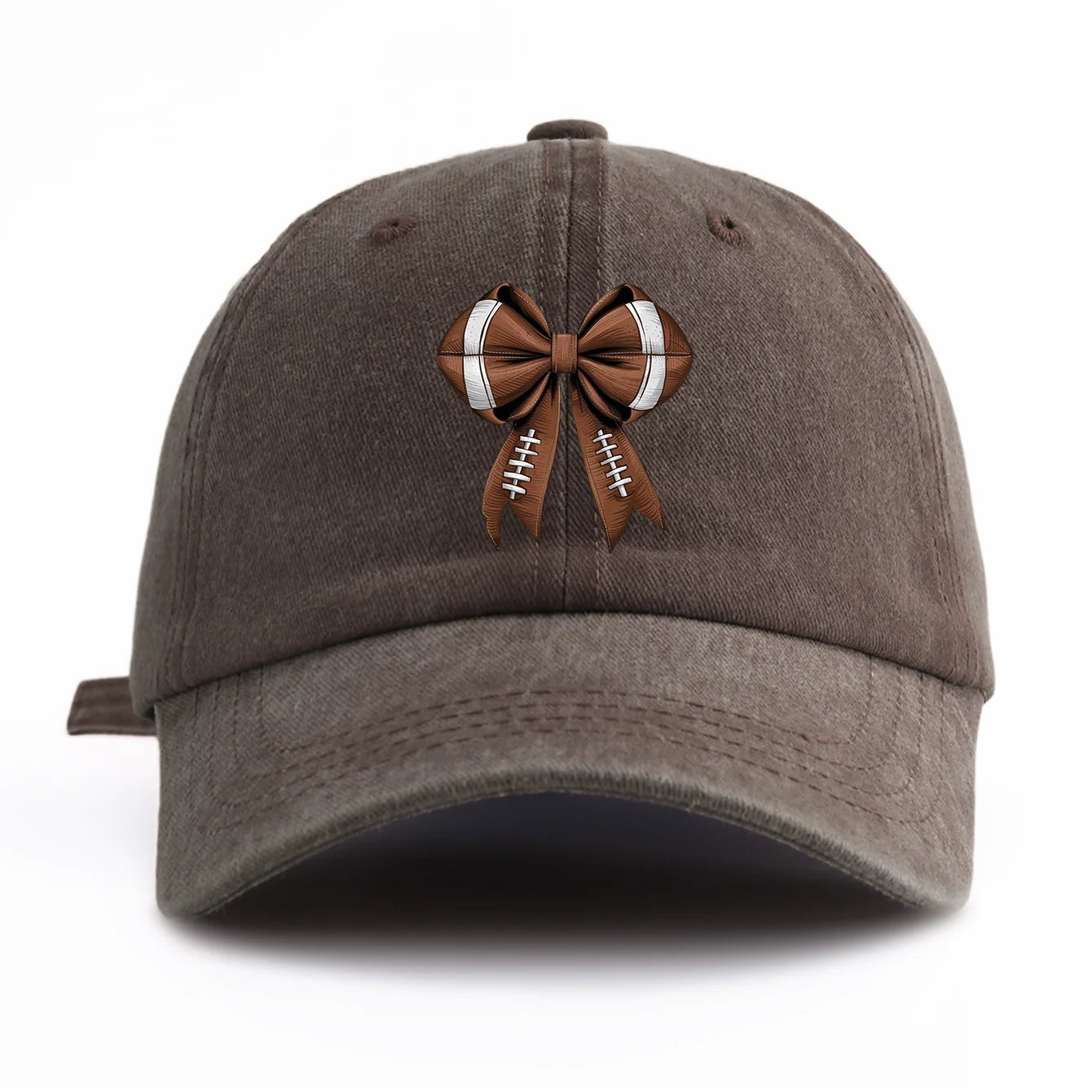 Bow Print Washed Baseball Cap For Adults