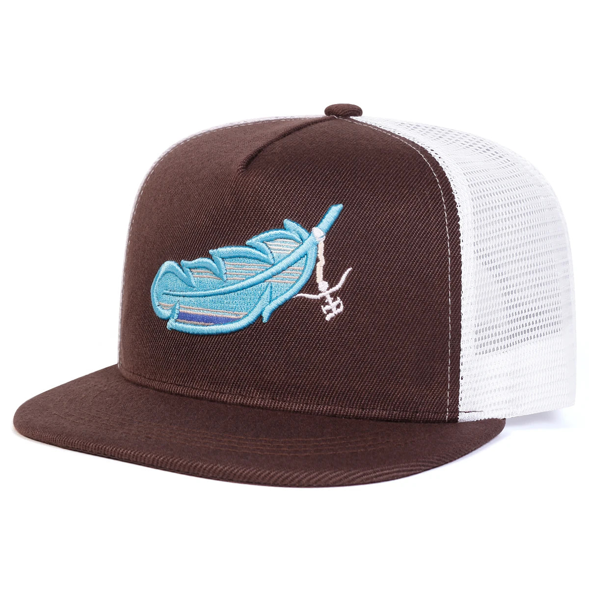 Unisex Colorful Feather Embroidery Hip-hop Snapback Caps