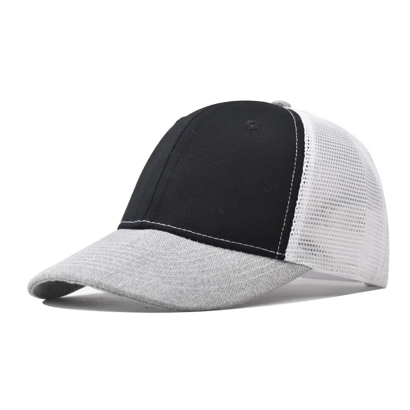Baseball Cap Adult Net Cap Shallow Curved Eaves Hat Unisex Hip Hop Fitted Cap