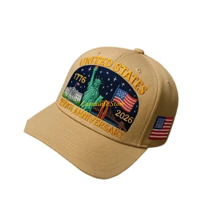 American Anniversary Hat Breathable Baseball Cap Lightweight Fabric