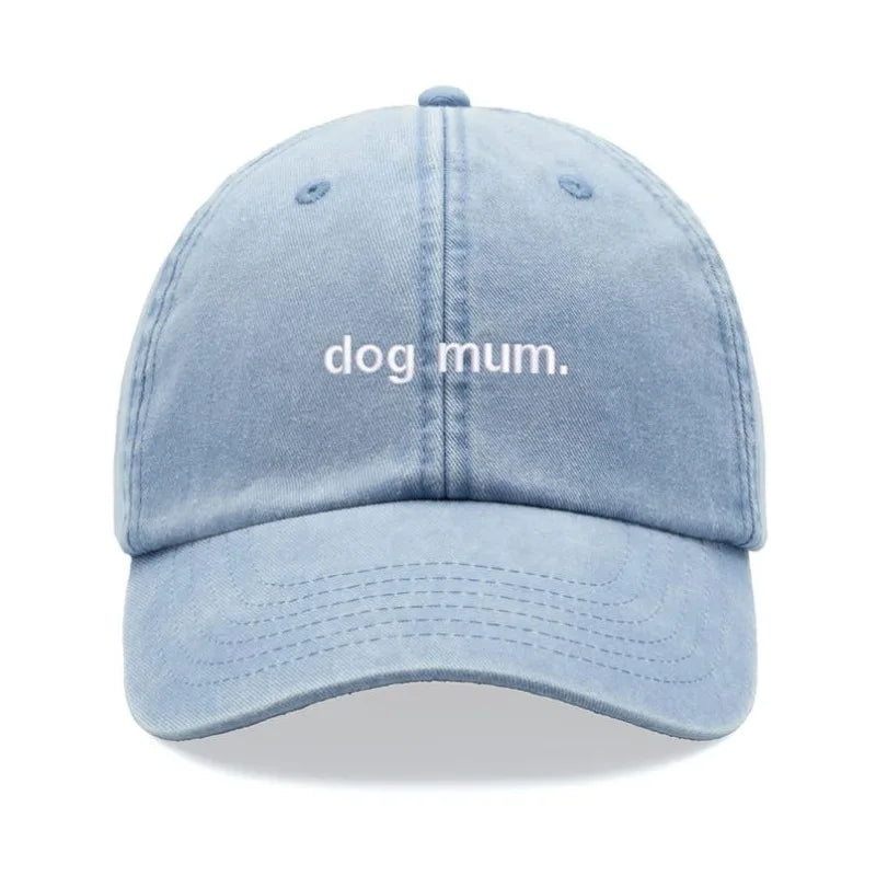"dog mum. " Vintage Washed Kanye Baseball Cap For Women