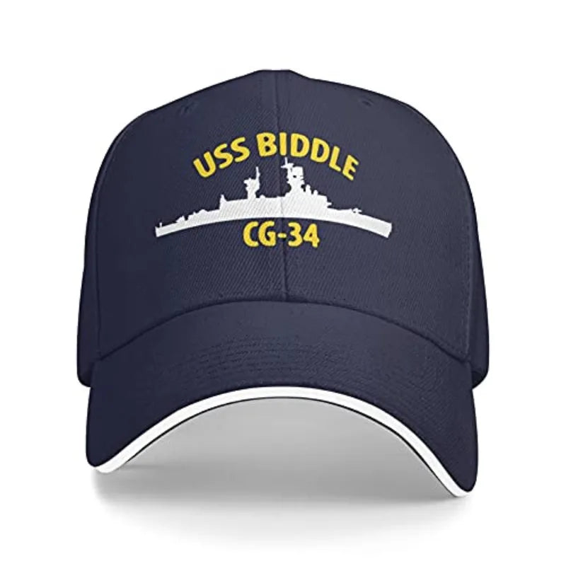 USS Biddle CG-34 Cruiser Ship Silhouette Baseball Cap