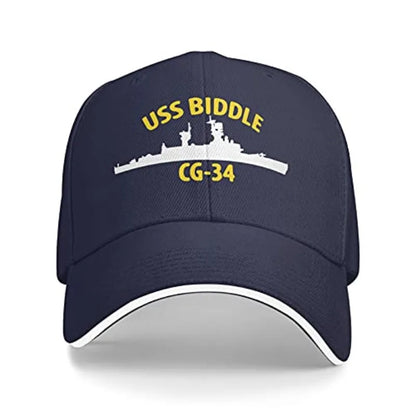 USS Biddle CG-34 Cruiser Ship Silhouette Baseball Cap