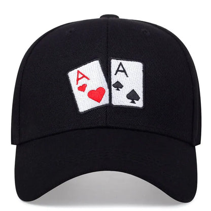 Unisex Poker Heart A Embroidery Snapback Baseball Caps